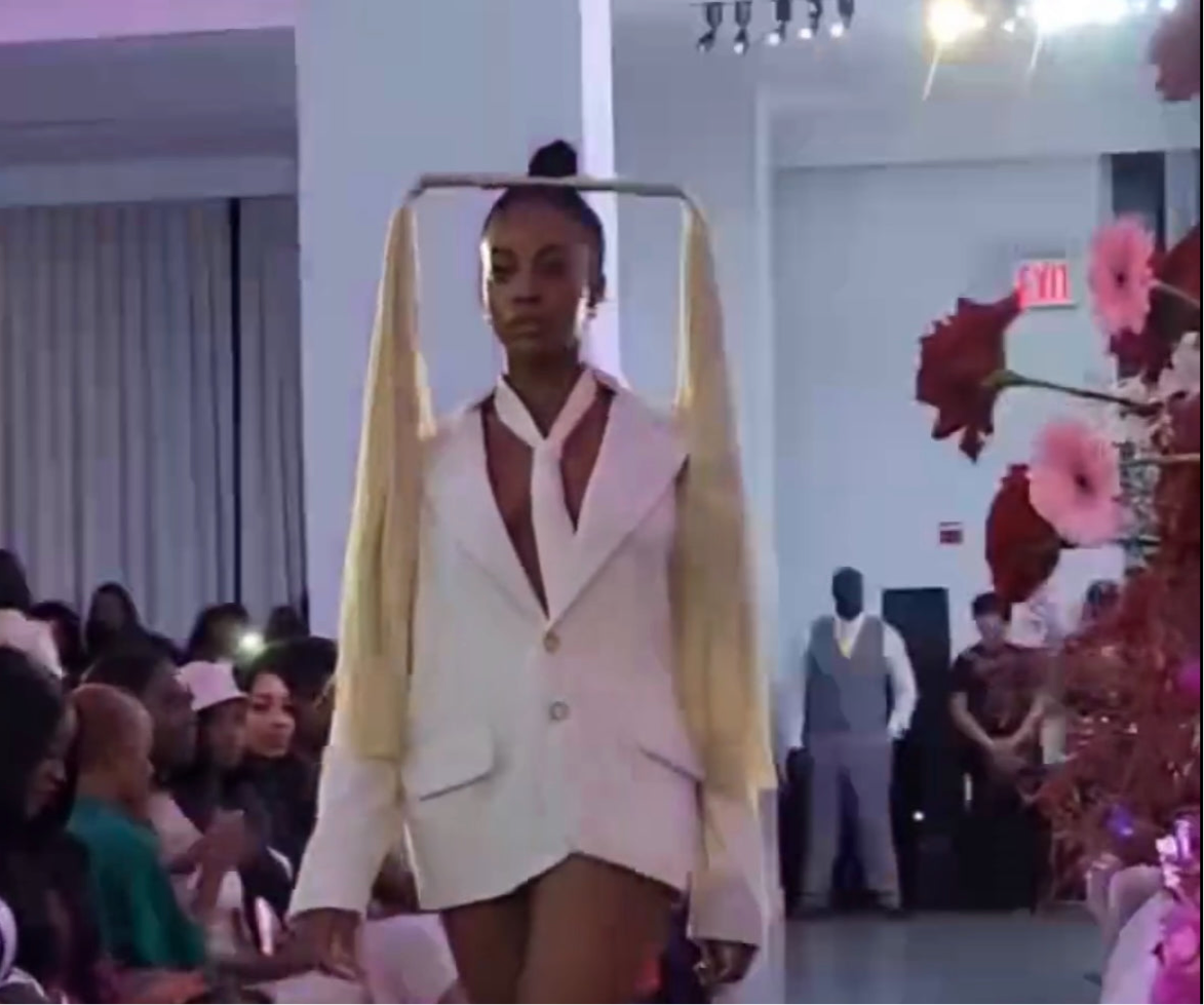 Treena Marie Tailored Bespoke Platinum Cream Hemp-Cotton Blazer